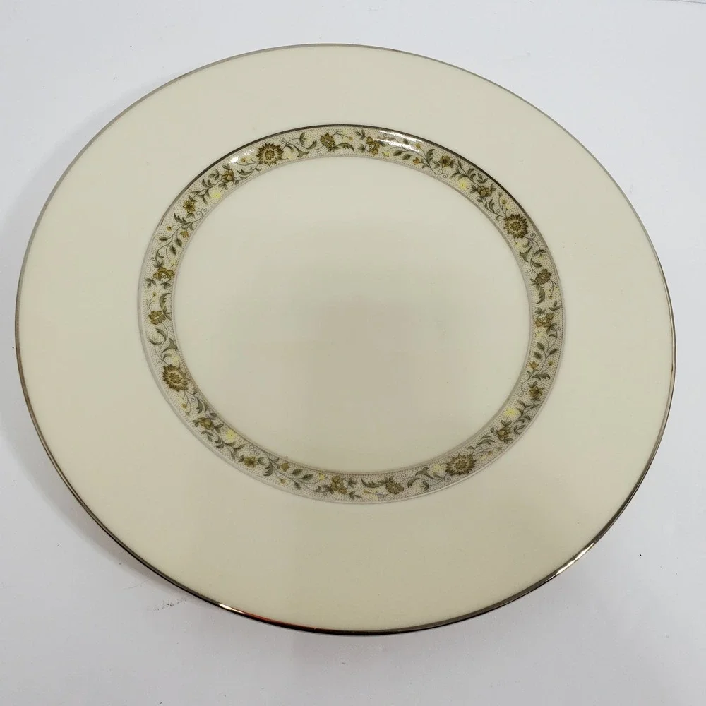 Lenox Springdale Cup Saucer Salad Dinner & Bread Plates 5 Pieces Platinum Trim